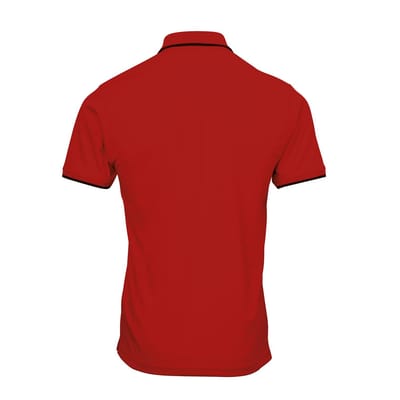 Premier Herencontrast Coolchecker Polo Shirt (Rood/zwart)