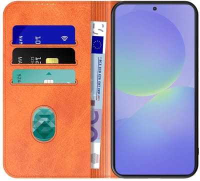 Geschikt voor Samsung Galaxy A36 Telefoonhoesje Bruin Kunstleer Met Magnetische Sluiting - Portemonnee BookCase Met Pasjeshouder - ProtX