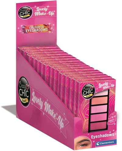 Clementoni - Crazy Chic - Oogschaduw - 6 kleuren -Roze - vanaf 6 jaar - 1 stuk