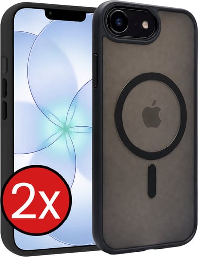Hoesje - 2 Stuks - Geschikt voor Apple iPhone 17e - Magsafe Compatible - Sterk & Shockproof - Shock Proof Case - Back Cover - Telefoon Hoes - Telefoonhoes - Zwart