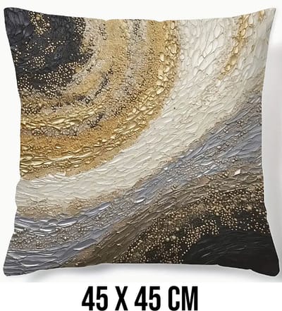 Allernieuwste.nl® Kussenhoes Patroon Mechanisme Goud Zilver Kussen Polyester - Kussenovertrek - Kleur 45 x 45 cm %%