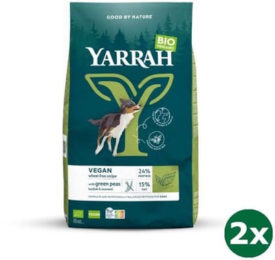 2x10 kg Yarrah dog biologische brokken vega ultra sensitive tarwevrij hondenvoer NL-BIO-01