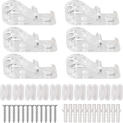 Kinder Veiligheid Clear Rolgordijn Clips - 6 Stuks met Plastic Blinds Chain Connector - Set van 10 - Inclusief Schroeven en Kunststof Pijlers - Voor Verticale Vouwgordijnen - Ball Chain Cord Control Rolgordijn