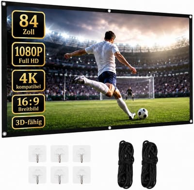 Opvouwbaar Beamer Canvas - Projectiescherm HD - Thuisbioscoop Ervaring - 100% Kreukvrij - 105 x 186 cm - Wit