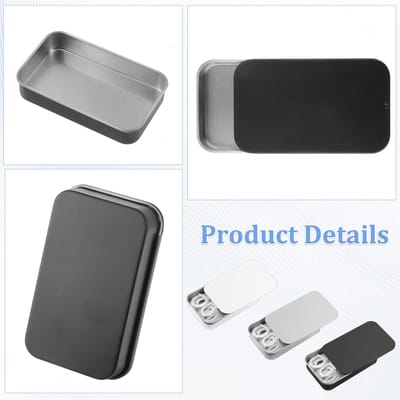 wattenstaafjeshouder, 3 stuks, draagbare wattenschijfdispenser, kleine floss-box, metalen opbergdoos met schuifdeksel voor thuis, badkamer, cosmetica, haarelastiekjes, kleine voorwerpen