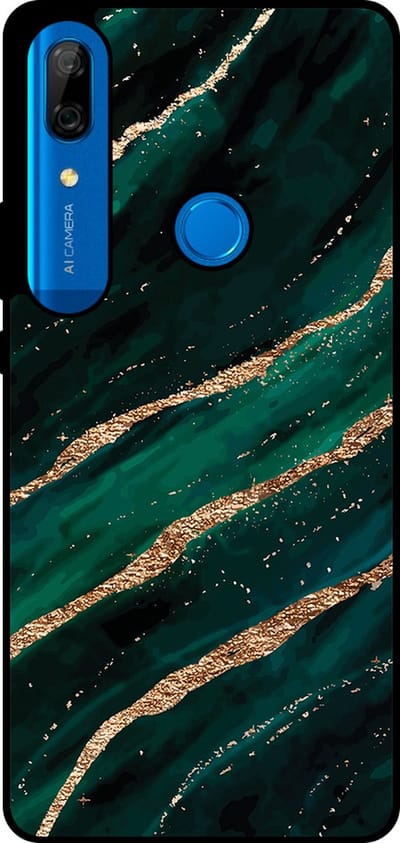 Smartphonica Telefoonhoesje Geschikt voor Huawei P Smart Z / Y9 Prime (2019) met marmer opdruk - TPU backcover case marble design - Groen Goud geschikt voor Huawei P Smart Z;Huawei Y9 Prime (2019)