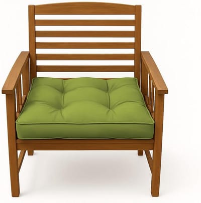 Stoelkussens Met Handvat - Gewatteerde Kussens - Buiten Zitten - Waterdicht En Duurzaam - 2x 50x50 cm - Groen