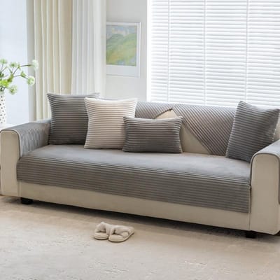 Nordic Ins Moderne Gestreepte Velvet Effen Kleur Bankkussen Herfst en Winter Antislip Verdikt Pluche Kussen Bankovertrek 70*70cm