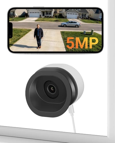 Slimme Camera - Beveiligingscamera Buiten - Huis Bewaken - Installatie Zonder Boren - 3K HD Resolutie - Wit