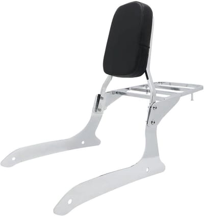 Passagierskussen Motorfiets - Achtersteuning Bagagedrager - Comfortabel Reizen - Verstelbaar Stalen Frame - 3.4 kg - Zilver