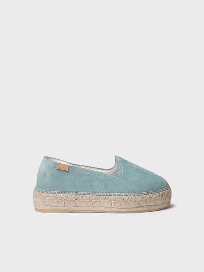 Gesloten espadrille voor dames van suède met jute zool | KEIRA
