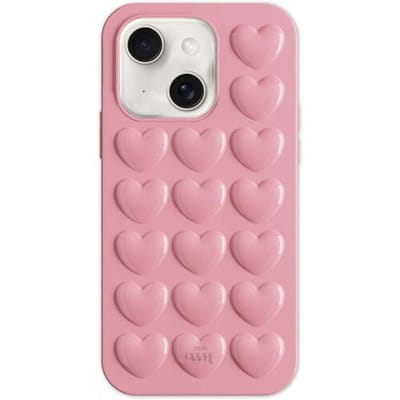 xoxo Wildhearts Heartbreaker Pink telefoonhoesje - Geschikt voor iPhone 13 - Heart case - Hoesje met hartjes patroon - Case met hart - verstevigde backcover - Roze