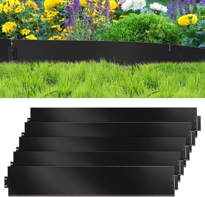 Ikodm Lawn Edging, 5 m, 10 m, 15 m, 20 m, 30 m, 40 m, 50 m, Lawn Edging, Metal, 100 x 15 cm, Galvanized, Border Edge, Cutting Edge, Metal, Palisade, Can for Courtyard Garden, Farm, Length 30 m, Height