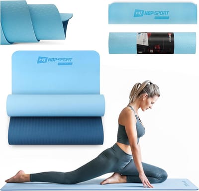 Hop-Sport Fitnessmat HS-T006GM – TPE Antislip Pilates- en Gymnastiekmat 183 x 61 x 0,6 cm – Opvouwbaar