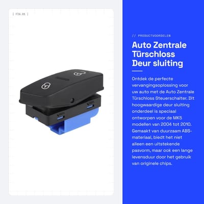 Dailygoods - Auto Zentrale Türschloss - Deur sluiting - Hoogwaardige kwaliteit - 1K0962125B - Vervangingsonderdeel - Geschikt voor MK5 - 2004-2010