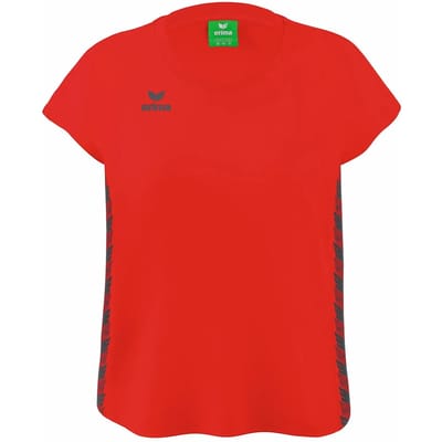 Erima Essential Team T-Shirt Dames - Slate Grey / Rood | Maat: 38