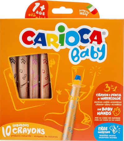CARIOCA BABY 1+ 3in 1 JUMBO KLEURWASKRIJTJES/10