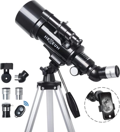 Telescoop 70mm Opening 500mm - Astronomische Refractor Telescoop voor Kinderen en Volwassenen met Statief, Telefoonadapter, Draadloze Afstandsbediening en Draagtas