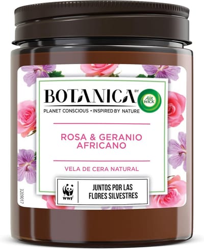 Geurkaars Roze & Geranium 205g - Natuurlijke Geur voor Huis en Tuin