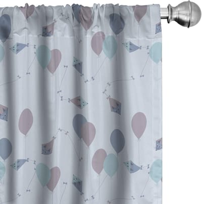 ABAKUHAUS Gordijnen – 2-delige set 75x175 cm – microvezels – babyblauw