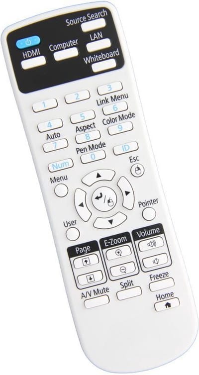 Afstandsbediening geschikt voor de EPSON H727B beamer, vervangt 2173587 / 217358700