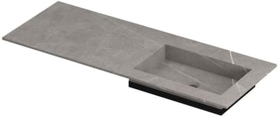 INK Post Wastafel Keramische Slab Envelop Bak Rechts Zonder Kraangat - 1200x450x10 mm - Armani Grey Mat