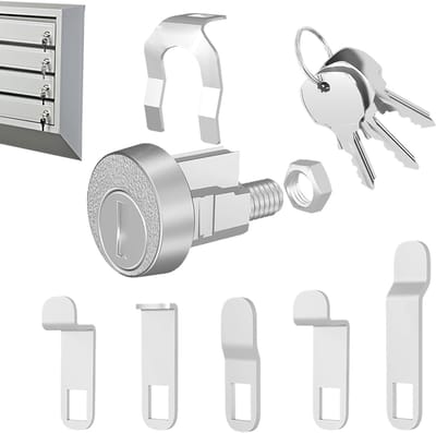 Brievenbusslot met sleutels - Vervangingsslot - Veiligheid thuis - Sabotagebestendig ontwerp - 10 x 5 x 1 cm - Zilverkleurig