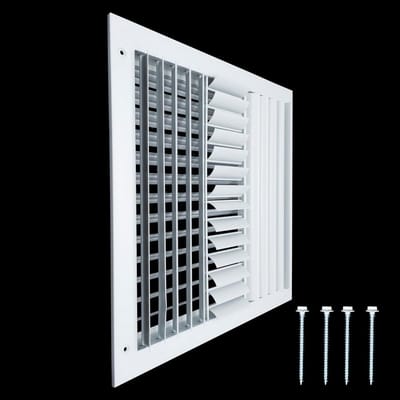 14x14 Kanaalopening Aluminium 4-Weg Verstelbare Luchttoevoerrooster met Gebogen Bladen