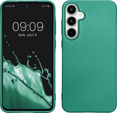 kwmobile telefoonhoesje geschikt voor Samsung Galaxy A55 5G - Hoesje voor smartphone - Back cover in metallic donkergroen