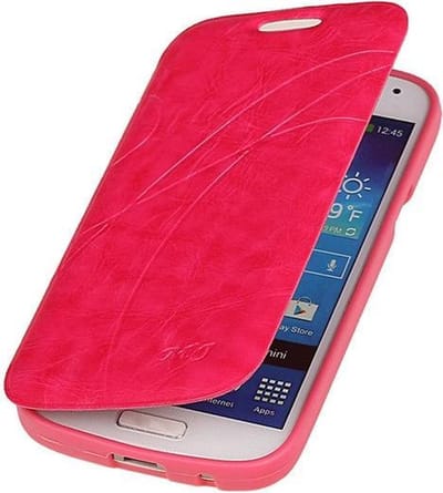 Bestcases Roze TPU Booktype Motief Hoesje Samsung Galaxy S4 mini