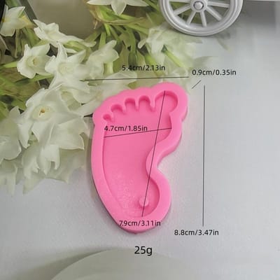 Voet Sleutelhanger Siliconen Mal Druppelgieten Creatieve DIY Sleutelhanger Voet Silica Gel Mal pink