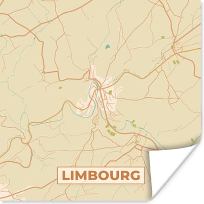 Poster Limbourg - België - Stadskaart - Plattegrond - Kaart - 100x100 cm XXL