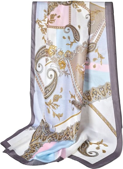 Sjaal groot 180 x 90 cm - Zijdeachtig - Kleurrijke prints - Elegante halsdoek - Modieuze sjaal dames - Perfect voor speciale gelegenheden - Sjaaltje