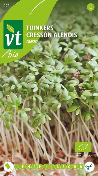 Bio tuinkers cresso zaden - Biologische tuinkers met snelle groei en verse smaak