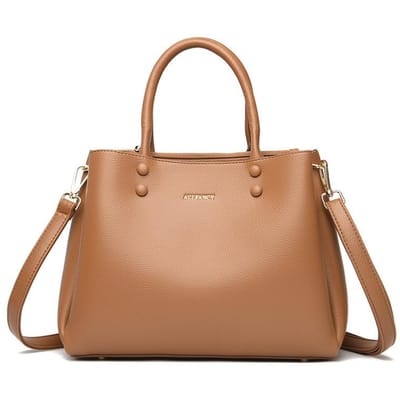Textuur van echt leer Commuting Zacht leer Dames tas Nieuwe stijl Handtas Modieus Temperament Grote Capaciteit Enkele schouder Crossbody tas beige