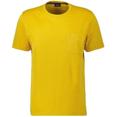 Ragman T-Shirt Softknit Uni Easy Care Round Neck Breast Pocket Fel Geel / male