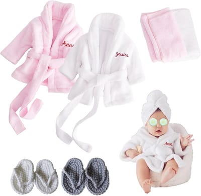 Gepersonaliseerde Baby Baddoek met Geborduurde Naam voor Meisjes en Jongens