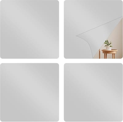 Wandspiegels Set - Acryl Spiegels - Decoratie aanbrengen - Veilig en lichtgewicht - 4 stuks 15x15 cm - Transparant