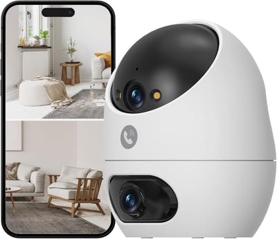 Binnen Beveiligingscamera - Draadloze Camera - Huisbewaking - Dubbele Lens - 3K Resolutie - Wit