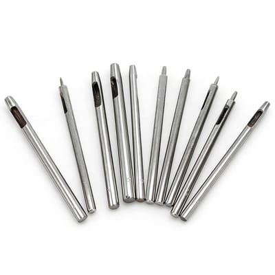 Holle Leren Pons 10 Stuks 0.5-5mm voor Horlogebanden, Canvas en Oogjes - Precisie Gereedschap voor Leren Projecten