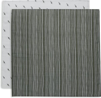 Jollein Hydrofiele Multidoek Small 70x70cm Stripe&Olive - Leaf Green - 2 Stuks