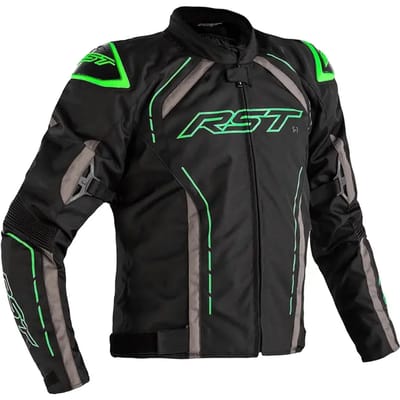 RST Textiel motorjas S-1 Jas Textiel Zwart/Grijs/Fluo Groen Maat M Groen & Zwart & Neon gr…