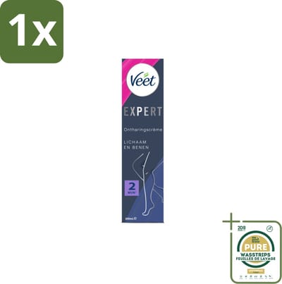 1 x Veet Expert Ontharingscrème Benen 200 ml- Veet Ontharing - Haar Verwijderen - Huid Verzorgen - Ontharing Crème - Sheaboter Crème
