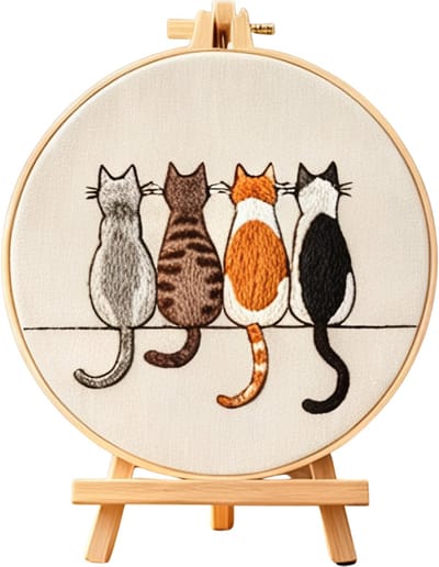 Untamed - PREMIUM Borduurpakket Volwassenen – Borduren – Creatieve hobby – Cadeau idee – Compleet pakket met extra’s – Echte HOUTEN borduurring (geen plastic) – DIY decoratie – Katten – Dieren – Beginner – Makkelijk – Purrfect Line