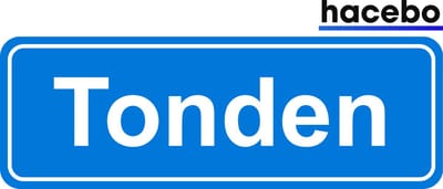 Hacebo - Plaatsnaam Sticker - 29x10 CM - Tonden sticker - Verkeersborden sticker - grappige cadeaus - Tonden