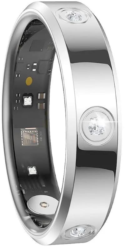 DrPhone RingSense Elegance Slimme Ring - Smart Ring - IP68 - Stappenteller - Zilver - EU Maat 61