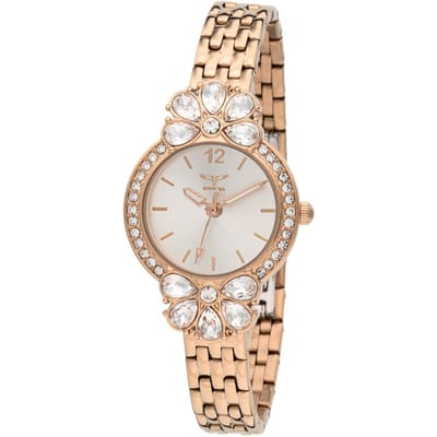 Invicta Wildflower 69109 Dames Horloge - Quartz Uurwerk - Roestvrij Staal met zilveren Wijzerplaat - 30mm