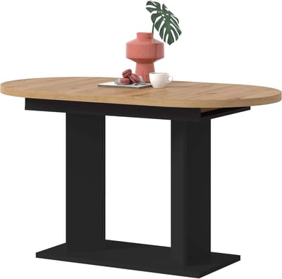 Eettafel Uittrekbaar - Eettafel Gustav - Eten en Werken - Dubbele Zuil Onderstel - 130-170 x 76 x 70 cm