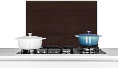 Spatscherm keuken 60x40 cm - Kookplaat achterwand Patroon - Hardhout - Plank - Muurbeschermer - Spatwand fornuis - Hoogwaardig aluminium