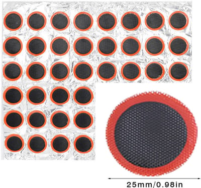 BukkitBow - Premium Fietsband Reparatie Patches - 48 Ronde Rubber Bandenplakkers Ø25mm - Klaar-voor-Gebruik Reparatieset
